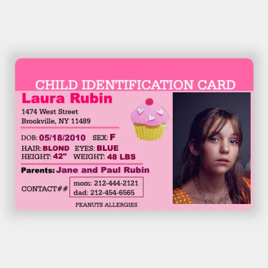 Child Personal ID Badge