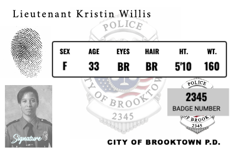 Police Department ID card back