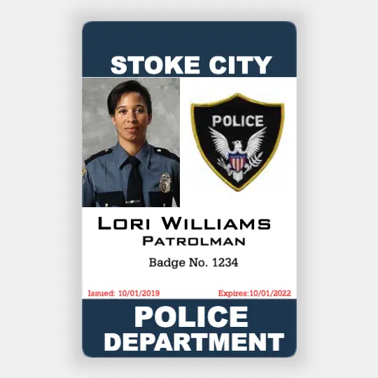 Police ID Vertical Great Selection of Police ID Cards Templates