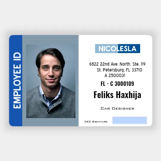 Employee ID | Horizontal | Great Selection of Employee ID Cards ...