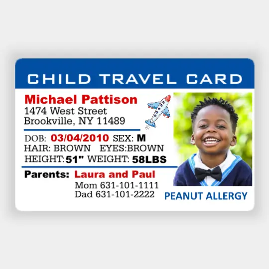 child id card for travel