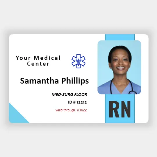 Make Your Own Medical Staff Plastic ID Badge