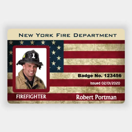 Firefighter ID Card With Photo