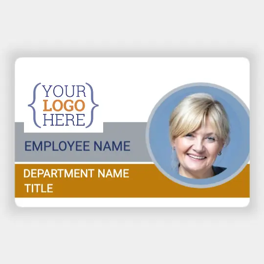 Company Badge With Round Employee Photo Department And Position