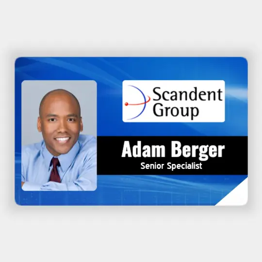 Custom Employee Photo Identification ID Badge Template Design