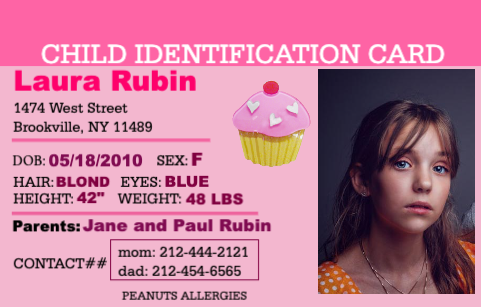 Child Personal ID Badge