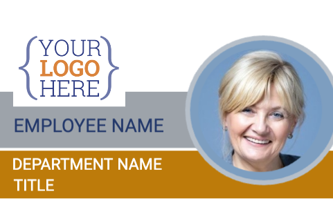 Company Badge With Round Employee Photo Department And Position