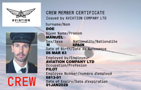 Flight Crew ID Cards | Make Custom Flight Crew ID Cards using our