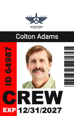 Aviation Crew Member ID card