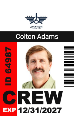 Flight Crew ID Cards | Make Custom Flight Crew ID Cards using our