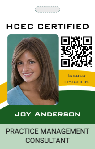 Custom Printed Plastic HCEC Certified Practice Management Consultant ID Card - Corporate ID Cards