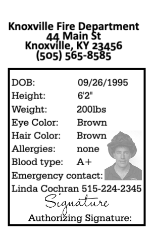Fire Department Id Cards System